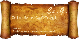 Csiszár Gyöngyi névjegykártya
