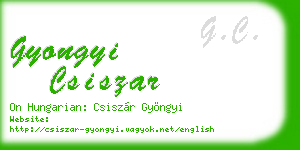 gyongyi csiszar business card